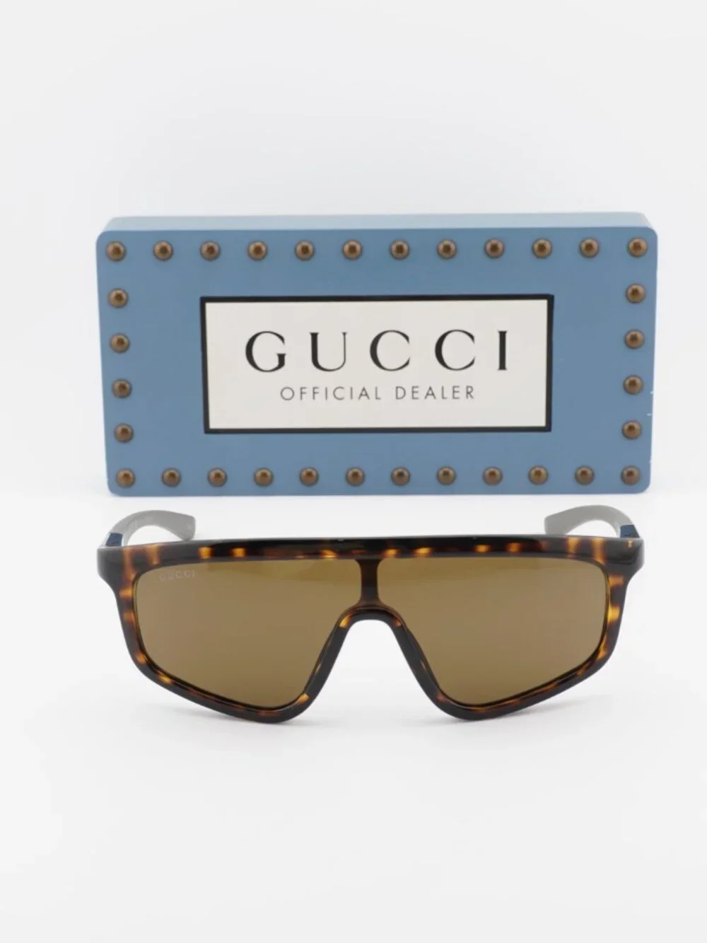 Gucci GG1736S 002 Shield Sunglasses - Havana / Brown